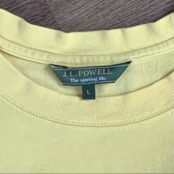J.L. Powell Men’s Yellow Short Sleeve Crew Neck Shirt Large EUC - Picture 7 of 8